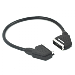 EuroSCART Fully shielded male to male 0.5m